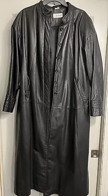 Buy Leather Black Trench Coat Womens Long Large Heavy Cedar Goth Dark • 79.59£