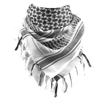 Buy Cotton Palestinian Shemagh Freedom Scarf Cotton Keffiyeh Head Wrap Black&White • 8.69£