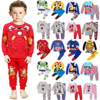 Buy Child Kids Boys Girls Cartoon Sleepwear Nightwear Pj's Pyjamas Outfit Set 1-10Y  • 12.13£