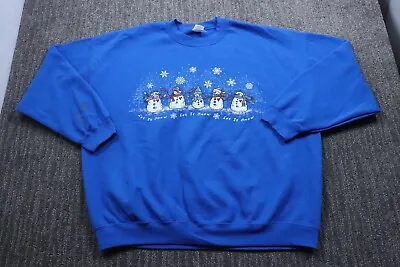 Buy Vintage Y2K Let It Snow Christmas Snowman Sweater Crew Neck Women's 2XL • 28.73£