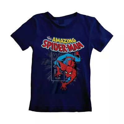 Buy Children's Marvel Comics The Amazing Spider-Man Blue T-Shirt - Kids Movie Merch • 9.95£