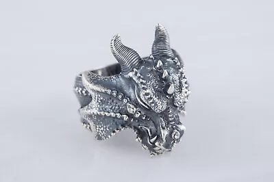 Buy Animal Brutal Dragon Symbol Ring Handmade Asian Fantasy Massive Jewelry • 60.48£