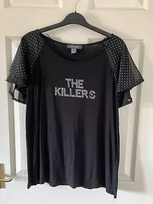 Buy Black Customised The Killers Diamanté Top (Size 14) • 5£