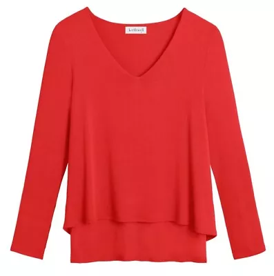 Buy Kettlewell Lulu Layered Top, Red Round Neck Long Sleeve Double Layer, S, RRP £55 • 24.50£