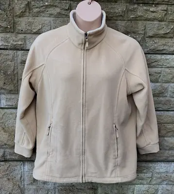 Buy Ladies M&S Buff Zip Front Warm Winter Hoodie Sweatshirt Fleece Jacket UK 16 • 9.99£