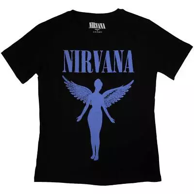 Buy Nirvana Ladies T-Shirt: Angelic Blue Mono OFFICIAL NEW  • 20.06£
