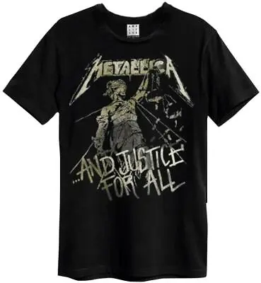 Buy Amplified Unisex T-Shirt Metallica And Justice For All New Black 1988 • 32.11£