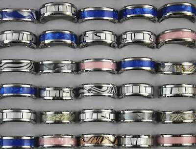 Buy Wholesale Rings 50pcs Mens Jewelry Mixed Color Cool Stainless Steel Ring Gifts • 29.99£