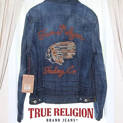 Buy Vintage True Religion Jimmy Western Denim Jacket - Embroidered Indian - Hideout • 229.99£