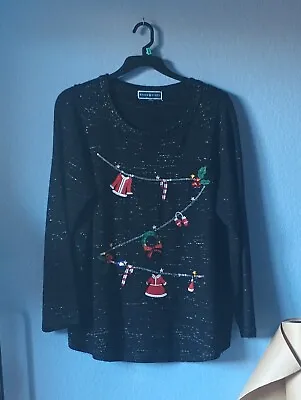 Buy Plus 1x/2x Christmas Sweater Karen Scott Embellished 20/22W • 14.24£