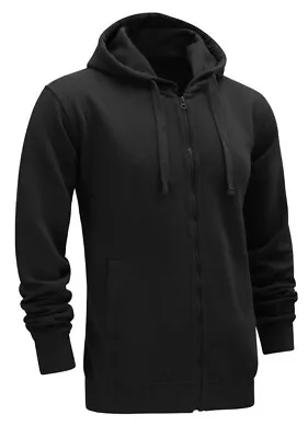 Buy Mens Full-Zip Hooded Fleece Sweatshirt Plain Workwear Casual Jumper SweaterM-2XL • 9.95£