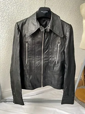 Buy Vintage Leather Bomber Jacket 1960 1970s Hedi Skinny Punk Grunge XS-S Western 34 • 75£
