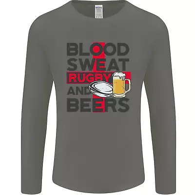 Buy Blood Sweat Rugby And Beers England Funny Mens Long Sleeve T-Shirt • 12.99£