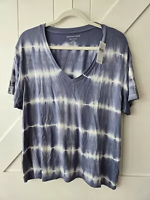 Buy American Eagle Womens Soft & Sexy V-Neck T-Shirt, Blue, Tie-Dye, Medium • 12.30£
