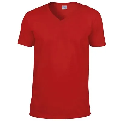 Buy Gildan Softstyle Men's V-Neck T-Shirt 64V00 - Short Sleeve Casual Cotton T-Shirt • 7.39£