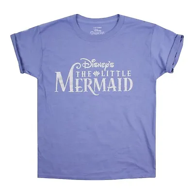Buy The Little Mermaid Girls T-Shirt Violet Logo Kids Disney Official • 7.99£