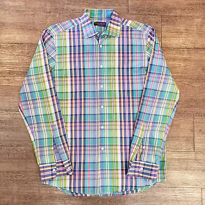 Buy Ralph Lauren Purple Label Men's Medium Soft Italian Brushed Cotton Madras Shirt • 56.69£