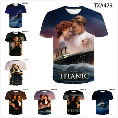 Buy Titanic 3D Printing Unisex Casual Loose T-shirt Unisex Children's Short Sleeve • 14.15£