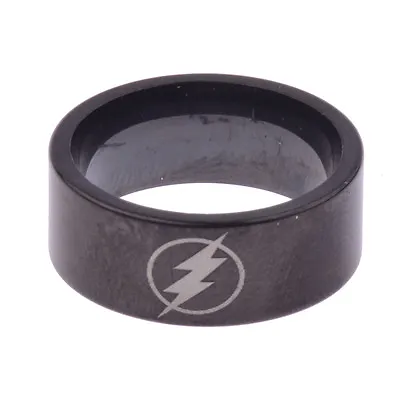 Buy Cool Unisex Boy Men Black The Flash Symbol  Titanium Steel Polished Ring Jewelry • 2.99£