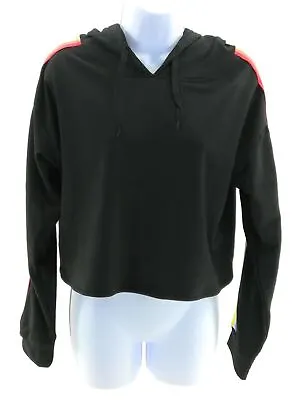 Buy Indero Juniors Black Hooded Cropped Sweatshirt Size Medium • 14.39£