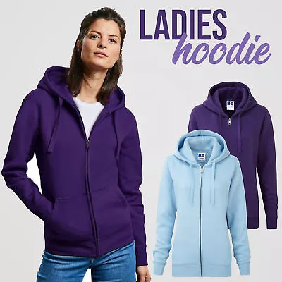 Buy Womens Zip Up Hoodie Ladies Cotton Hooded Sweatshirt Sky Blue Jumper XS S M L XL • 10.99£