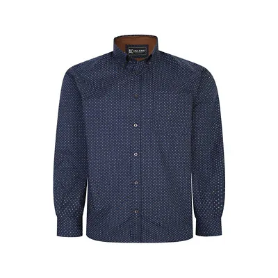 Buy KAM Jeanswear Mens Long Sleeve Shirt Dobby Printed Formal Shirts For Men 2XL-8XL • 34.30£