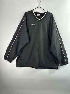 Buy Reebok Men Windbreaker Jacket XXL Polyester Black Pullover Short Regular Fit • 9.99£