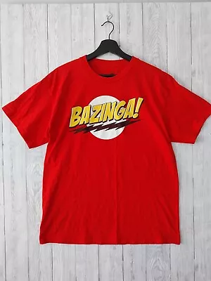 Buy The Big Bang Theory Red Bazinga Print Short Sleeve T-Shirt Size Large • 4.99£