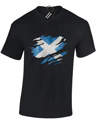Buy Scotland Flag Slash Mens T-shirt Scottish Football Rugby Fan Gift Idea (colour) • 7.99£