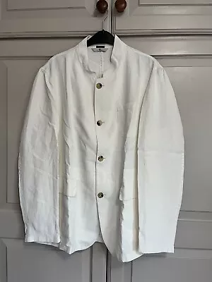 Buy Nehru Style Jacket - 100% Linen - White - Massimo Dutti - XL • 12£