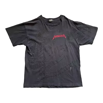 Buy Metallica Concert Xl T Shirt Vintage 1992 Pushead Snake All Over Black Album • 188.99£