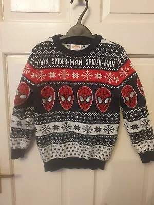 Buy Boys Marvel Spiderman Christmas Jumper 6-7yrs Festive Party Xmas Super Hero • 3.99£