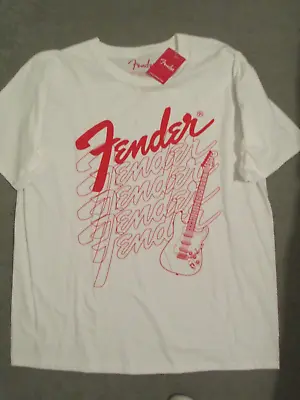 Buy Fender Mens T-shirt White New With Tag Size XL • 13.90£
