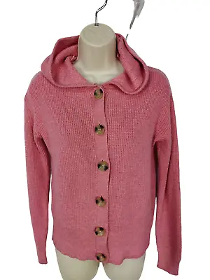 Buy Womens M&s Xsmall Rose Button Up Knit Casual Hooded Cardigan Hoodie Jumper Uk Xs • 16.99£