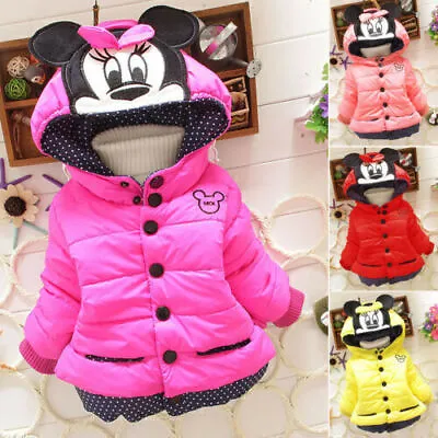 Buy Toddler Kids Girls Mickey Minnie Hooded Coat Jackets Winter Warm Snow Outerwear • 10.79£