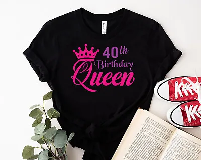 Buy 40th Birthday Queen T-shirt,Men Women Unisex Gift,60th Birthday,customised Shirt • 6.69£