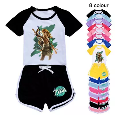 Buy Popular Zelda Children's Short Clothing T-shirts And Pants PJ'S Casual Wear • 12.89£