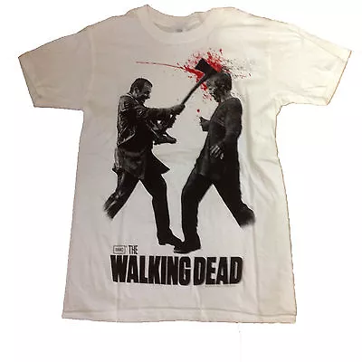 Buy The Walking Dead Axe To The Head Blood Splattered White T-Shirt - Up To XXL • 12.95£