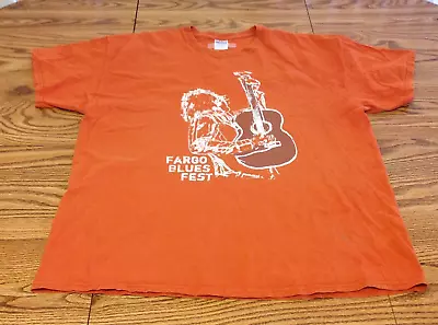 Buy Fargo Blues Fest 2013 Graphic Concert T Shirt Artist List Orange XL • 14.47£