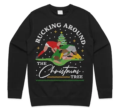 Buy Rucking Around The Christmas Tree Jumper Sweatshirt Xmas Funny Rugby Gift Ruck • 23.99£