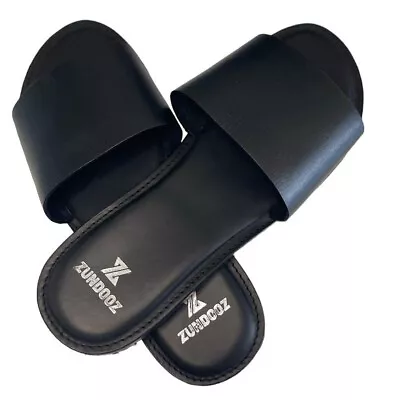 Buy ZUNDOOZ  Mens Leather Slippers Flip Flop UK  Shoe Size 6 7 8 9 10 11 12 • 14.99£