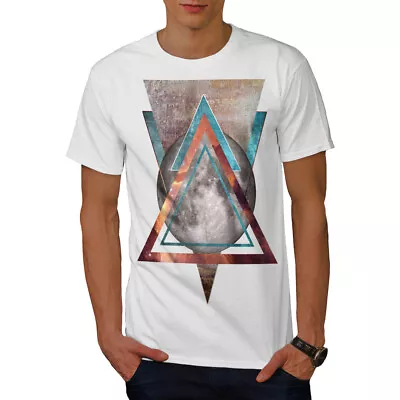 Buy Wellcoda Moon Abstract Art Mens T-shirt, Cosmic Graphic Design Printed Tee • 14.99£