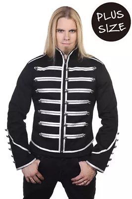 Buy Silver Military Drummer Black Parade MCR Steampunk Emo PLUS SIZE Jacket BANNED • 52.99£