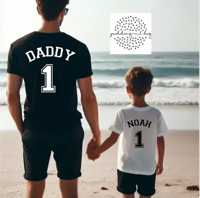 Buy Personalised Daddy And Son T-Shirt Big Man Little Man Top Father’s Day Gift • 8.99£