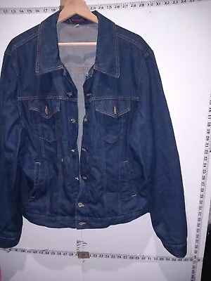 Buy Mens Jacket Denim Trucker Jacket Classic Washed Vintage Style Jeans Size XL • 28.84£