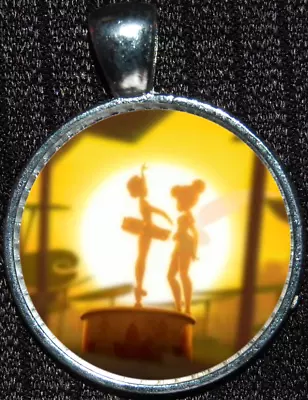 Buy Tinkerbell Fairy Peter Pan Tink Caot Hook Disney Silver Pendant Necklace Jewelry • 5.67£