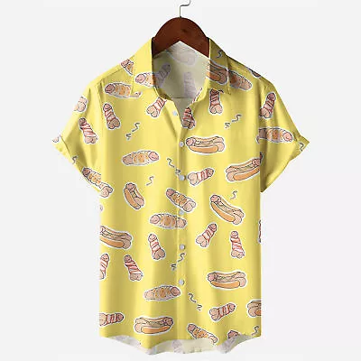 Buy Mens Novelty Ugly Gag Button Down Shirts Funny Printed  Hawaiian Beach Tops Gift • 13.59£