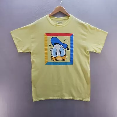 Buy Disney T Shirt Large Yellow Donald Duck Graphic Print Cotton Womens • 6.57£