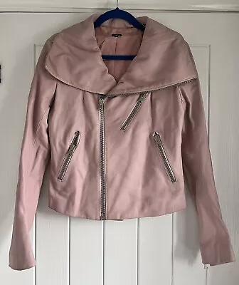 Buy Joseph Pink Leather Biker Jacket - Genuine Leather  • 85£