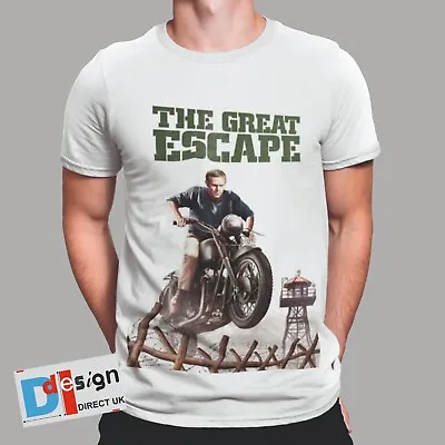 Buy The Great Escape T-SHIRT MOVIE FILM WAR Movie Retro Vintage Hipster 60S 70S BIKE • 5.99£